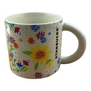 STARBUCKS SWEDEN Beige Mug Floral 10oz